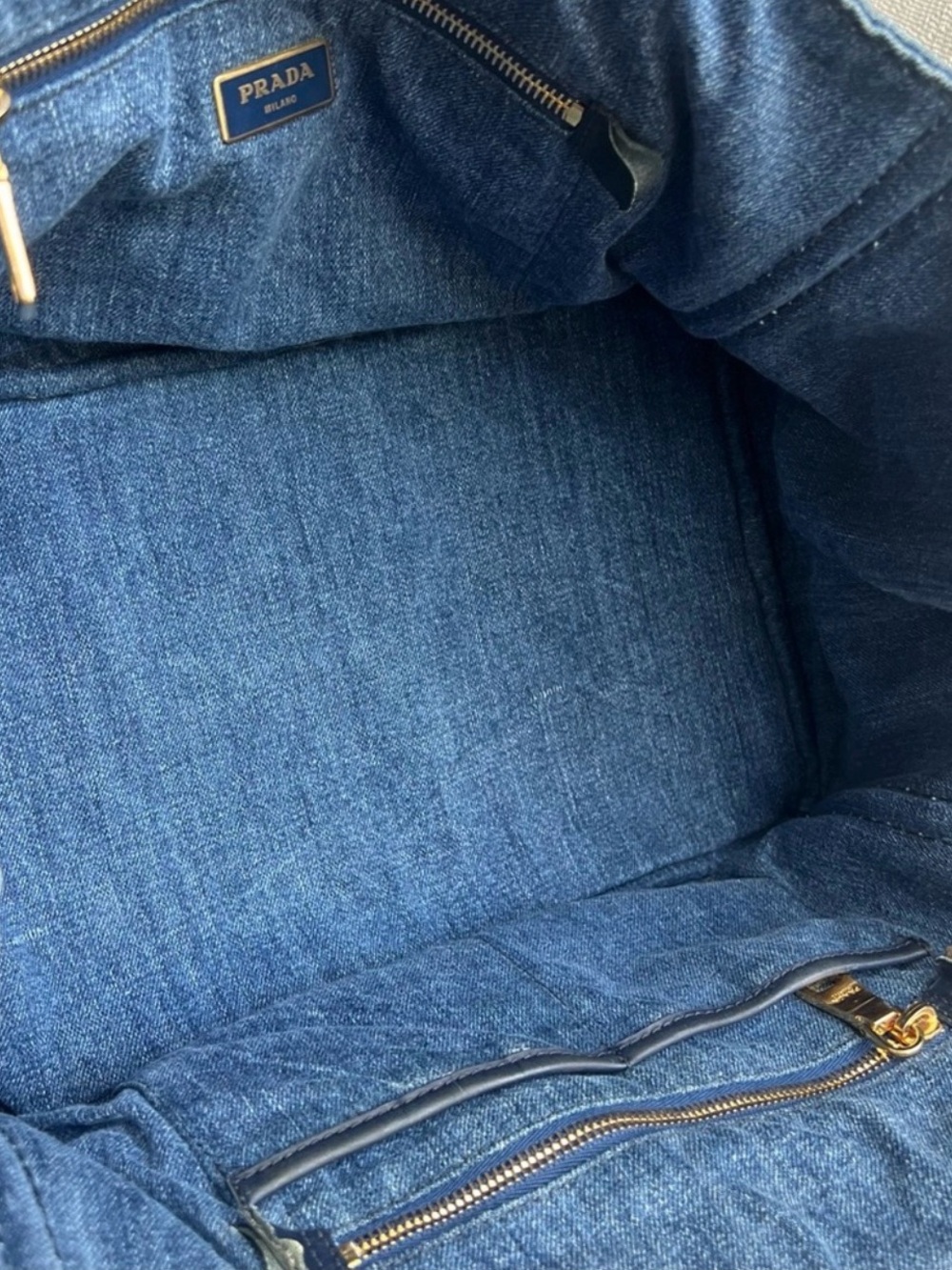 PRADA Blue Denim Structured
Canapa Tote - Picture 6 of 12